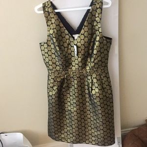 NWT J.Crew black and gold dress with pockets